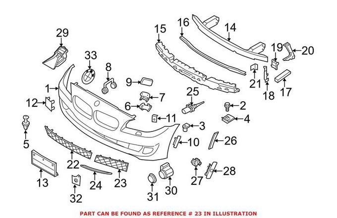BMW Grille - Front Driver Side Lower 51117331727